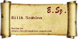 Bilik Szabina névjegykártya