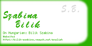 szabina bilik business card